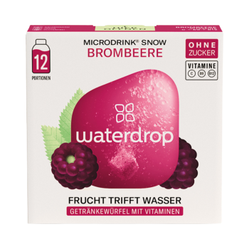 Waterdrop Microdrink Snow Brombeere, Getraenkewuerfel mit Vitaminen, ohne Zucker, 25g